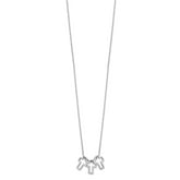 Sterling Silver Rhodium-plated 18in 3-Cross Necklace